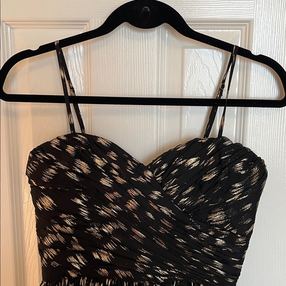 NWT Max & Cleo Gold Metallic Hi Lo Dress - Picture 2 of 12